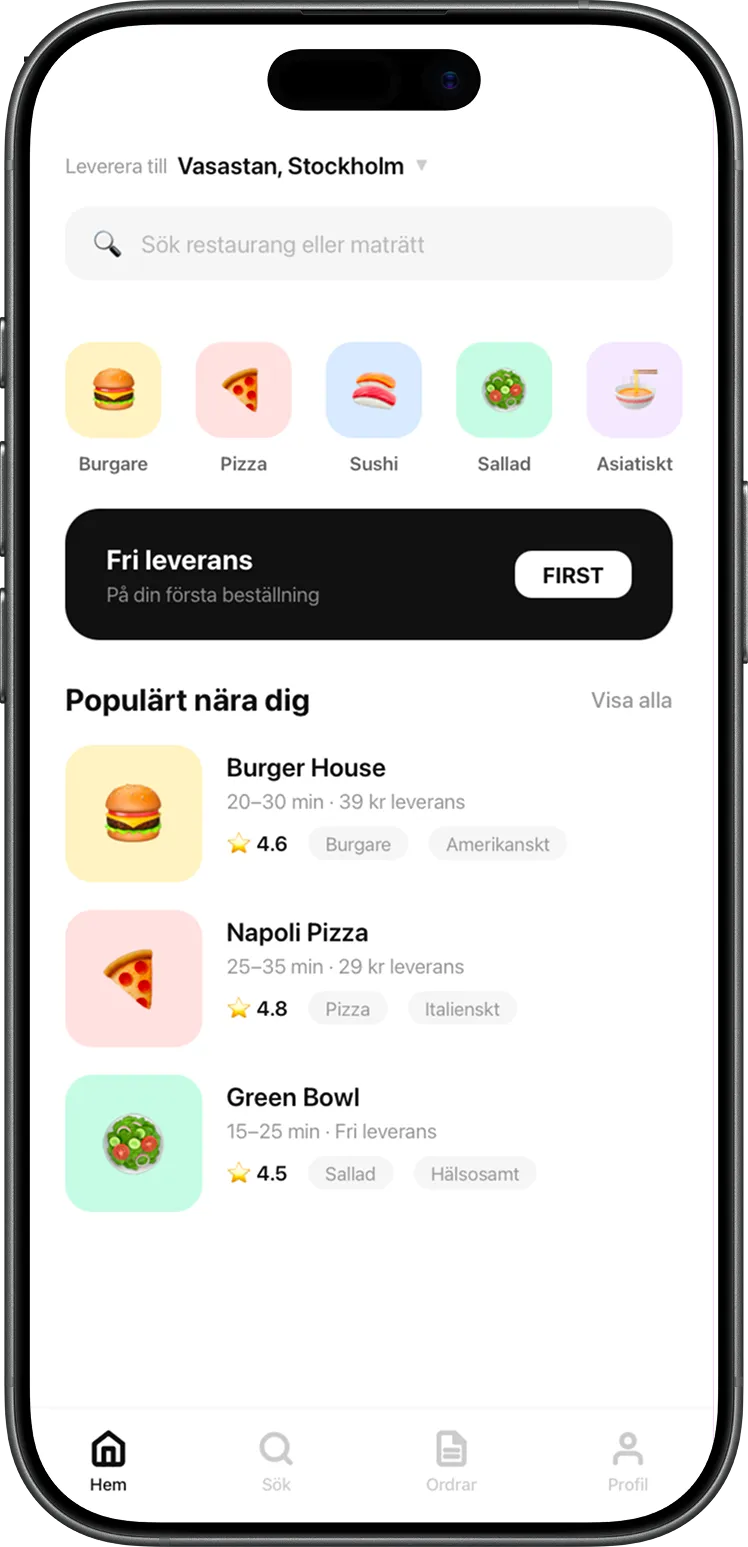 Mobilapp för iOS och Android – e-handel
