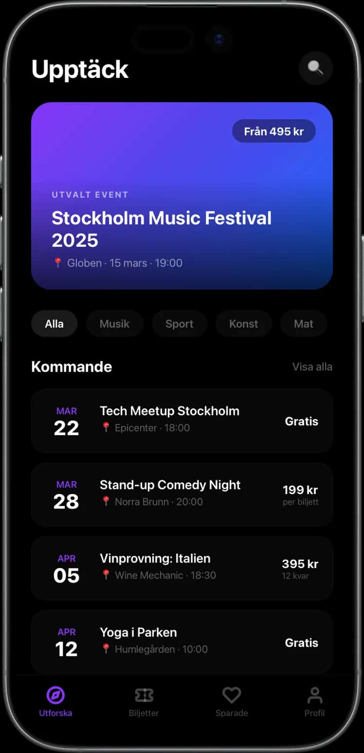 Mobilapp för iOS och Android – bokning